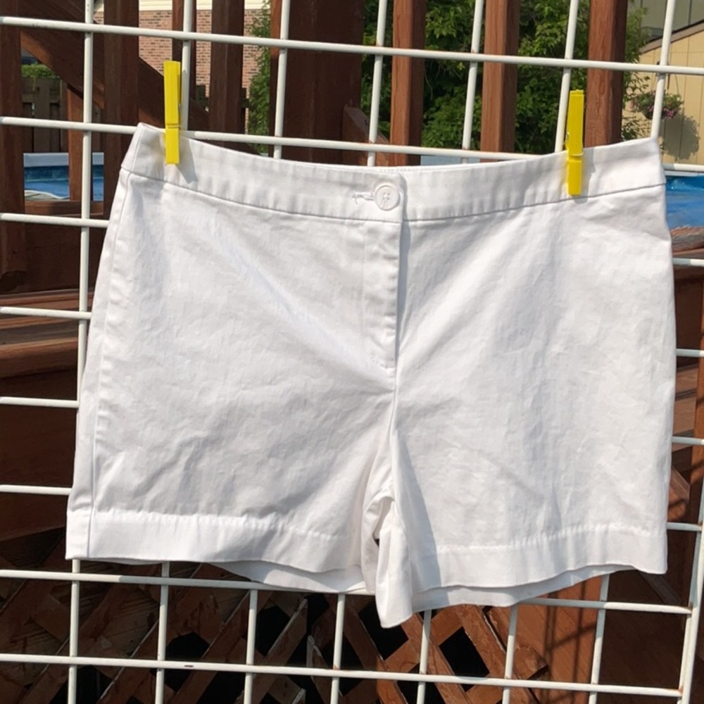 Worthington White Bermuda Shorts Tailored Cotton Blend Size 10